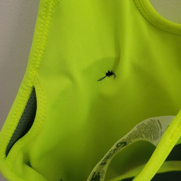 Small Nike Dri-fit neon yellow & black racerback athletic sports bra - Picture 3 of 4